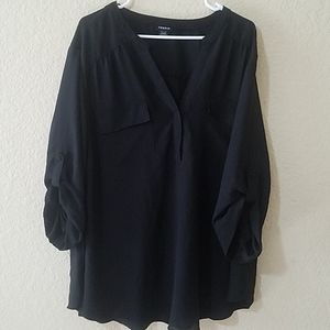 Women's black business casual shirt